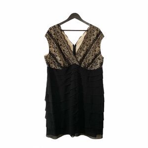 Scarlett Nite Black Lace Ruffles Empire Dress